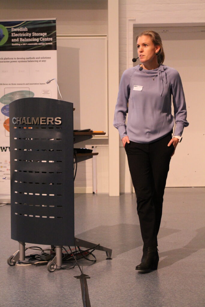 Lena Max som speaker på Nordiskt Elkraftseminarium, november 2023.